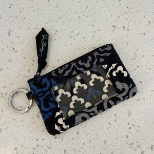 Vera Bradley Black and Blue Floral ID Holder